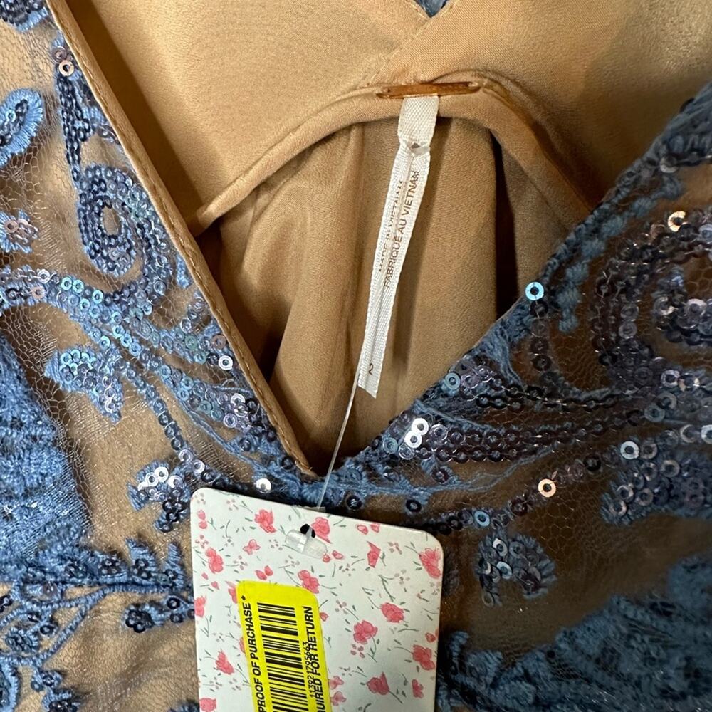 NEW free people lace and sequin slip dress - Picture 3 of 3